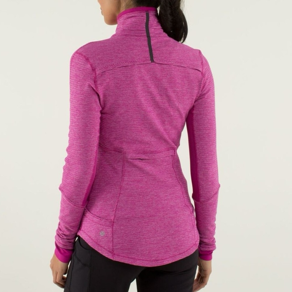 Lululemon Base Runner 1/2 Zip Raspberry Pique‎ Pink Rulu Athletic Top Size 10 - Picture 5 of 16